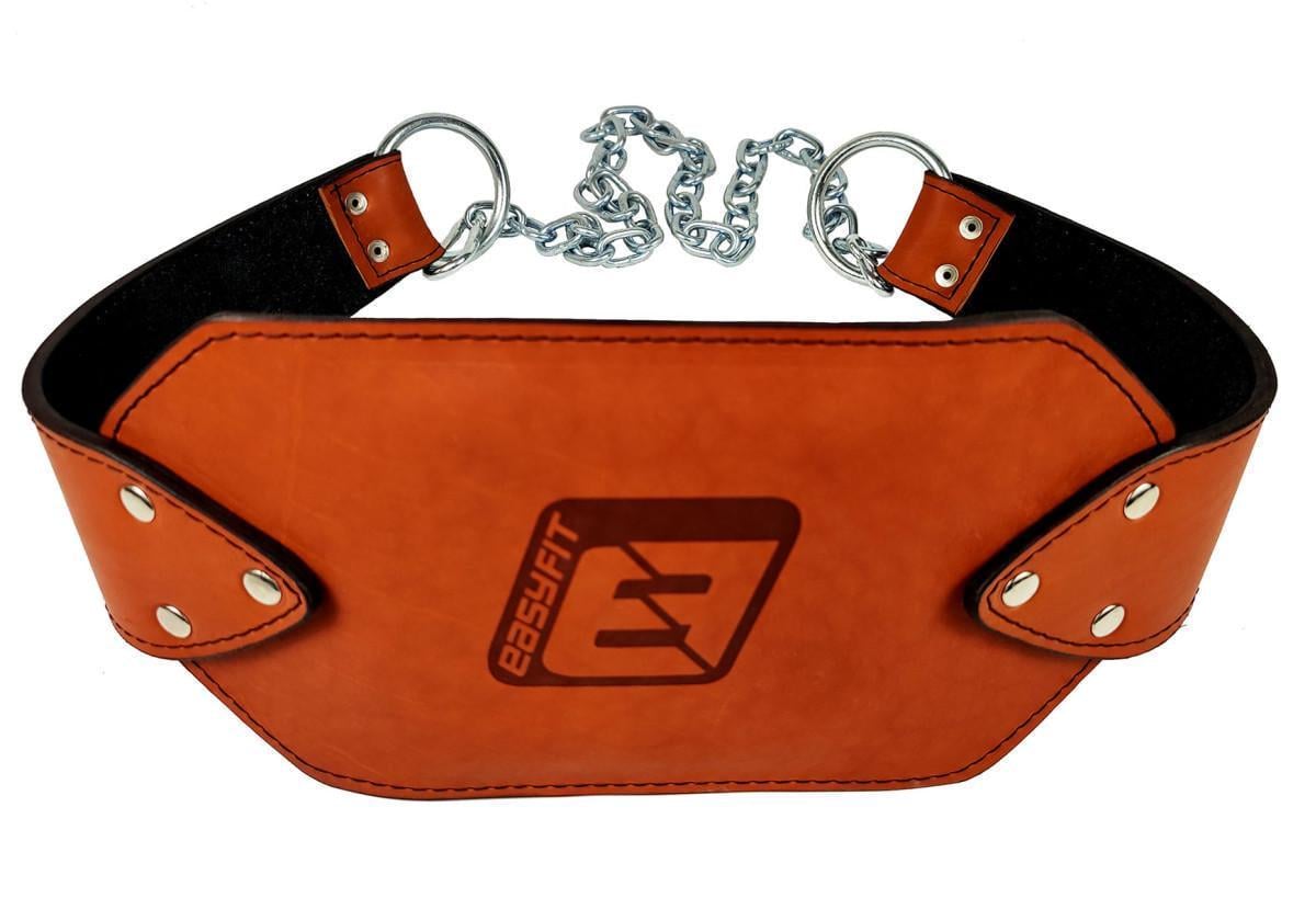 Пояс для отягощений EasyFit из кожи до 200 кг Коричневый (EF-DBC-200-BR)