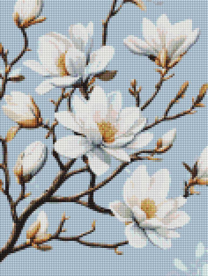Алмазная мозаика Brushme Цвет магнолии 30x40 см (DRBS1253)