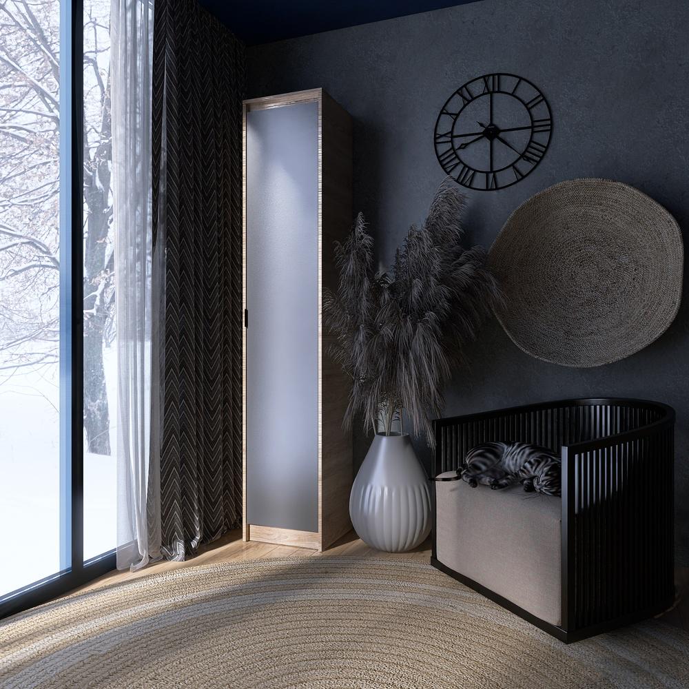 Шкаф-пенал закрытый Эверест Сити-400 204,6x40,2x38 см Дуб сонома/Графит (EVR-071091) - фото 4 Шкаф-пенал закрытый Эверест Сити-400 204,6x40,2x38 см Дуб сонома/Графит (EVR-071091) - фото 4