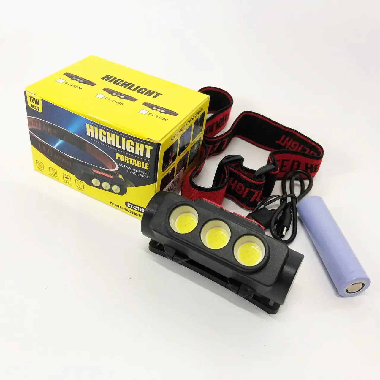 Фонарь налобный PLD-2119C с красным светом аккумуляторный Черный (GR-04959) - фото 2