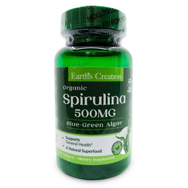 Спіруліна Earths Creation Spirulina 500 mg 100 таблеток (00000038149)