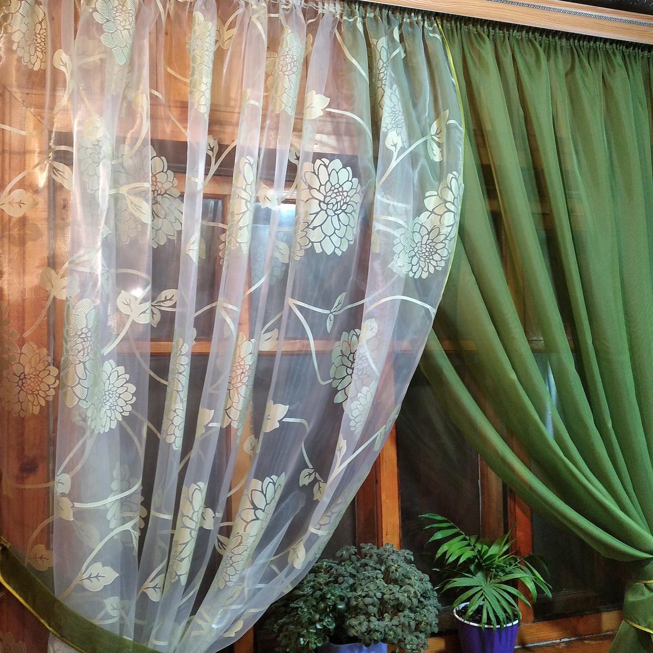 Шторы Вероника Гербера/Хаки (1173369445) - фото 3 Шторы Вероника Гербера/Хаки (1173369445) - фото 3