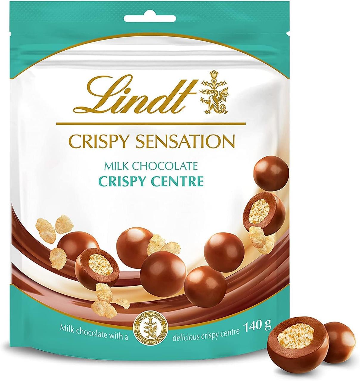 Шоколадні кульки Lindt CRISPY SENSATION Milk Chocolate Crispy Centre Pouch 140 г (2054799966)