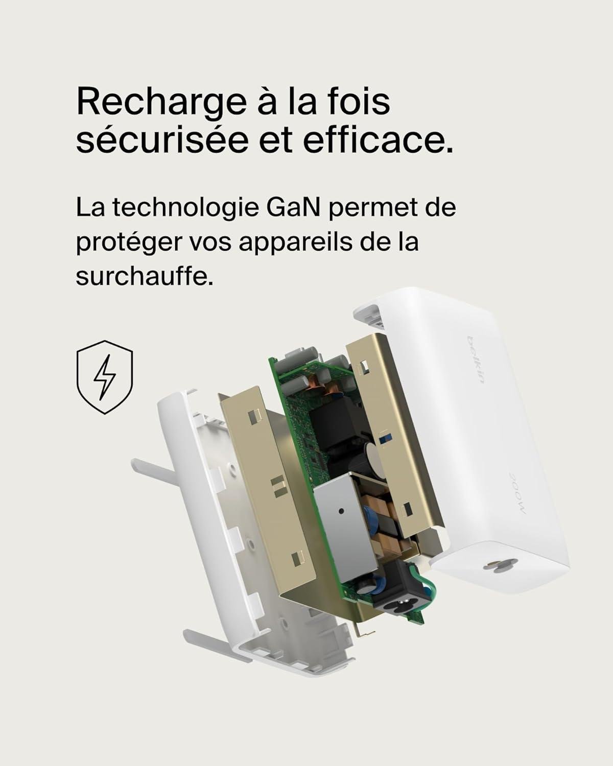 Зарядное устройство сетевое Belkin GaN 200W Белый (WCH015VFWH) - фото 5 Зарядное устройство сетевое Belkin GaN 200W Белый (WCH015VFWH) - фото 5