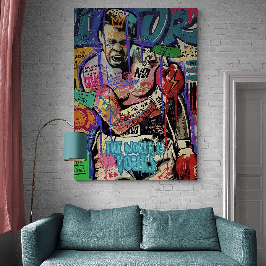 Картина на холсте Мохаммед Али HolstPrint 60х90 см - фото 2