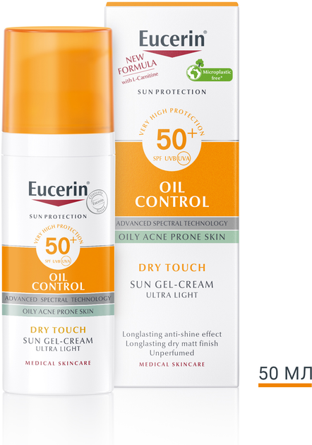 Солнцезащитный крем для проблемной кожи Eucerin Sun Oil Control SPF 50+ 50 мл - фото 2 Солнцезащитный крем для проблемной кожи Eucerin Sun Oil Control SPF 50+ 50 мл - фото 2