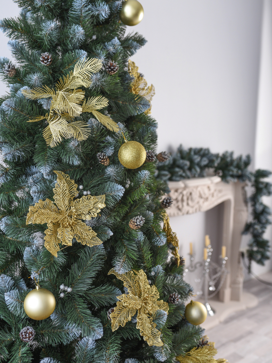 Искусственная елка пушистая со снегом YaLINKA КS15 с серебряными шишками и жемчужинами 150 см Серебристый (908876561) - фото 6 Искусственная елка пушистая со снегом YaLINKA КS15 с серебряными шишками и жемчужинами 150 см Серебристый (908876561) - фото 6