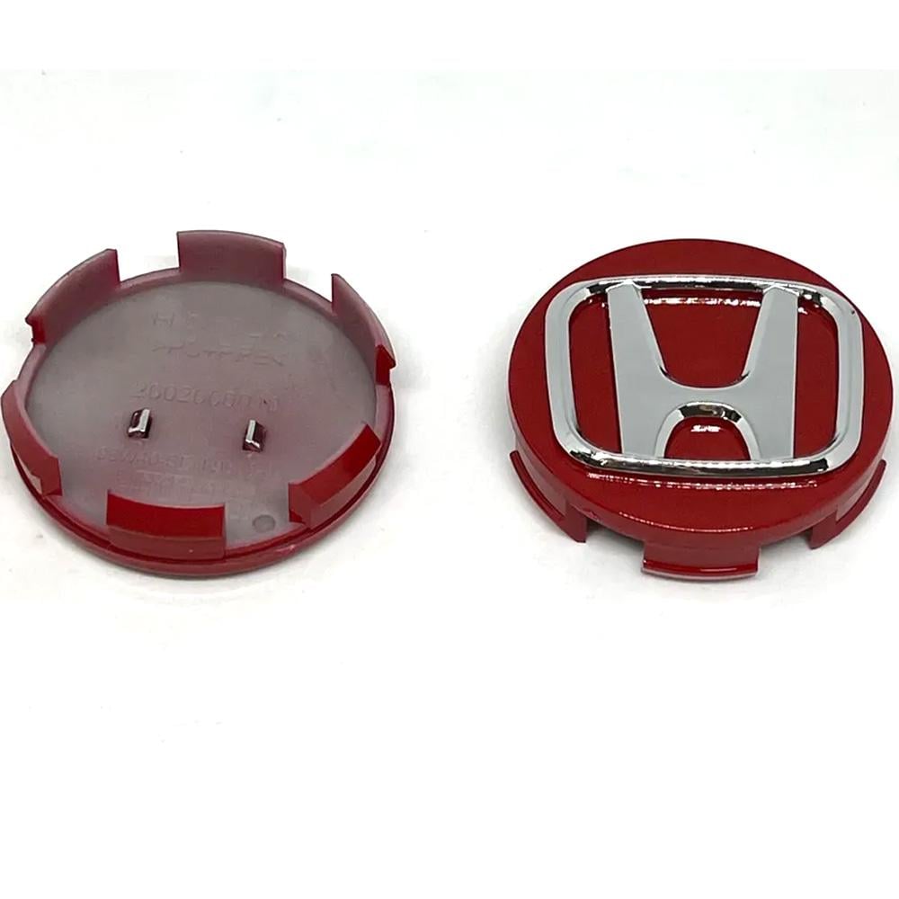 Заглушки колпачки Honda для литых дисков 56 мм Красный (l1031)