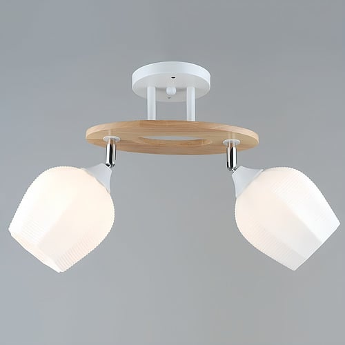 Люстра Svet на два плафона с поворотным механизмом Белый (SR-N5101/2 WT+WOOD)