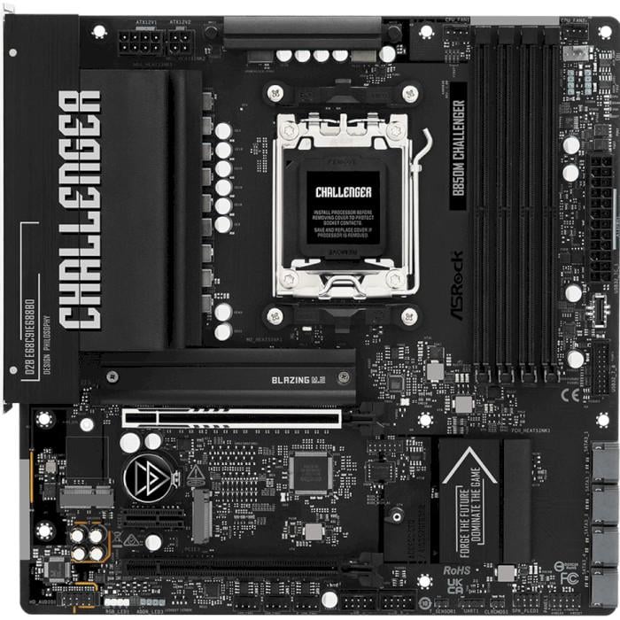 Материнская плата ASRock B850M CHALLENGER Micro-ATX sAM5 AMD B850 4xDDR5 2xM.2 4xSATA HDMI 2.5GbE Black (35227031)