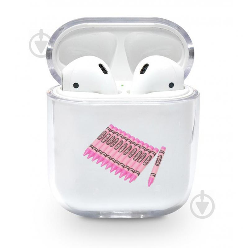 Прозорий силіконовий чохол Apple AirPods з малюнком - Олівці (KAP1124)
