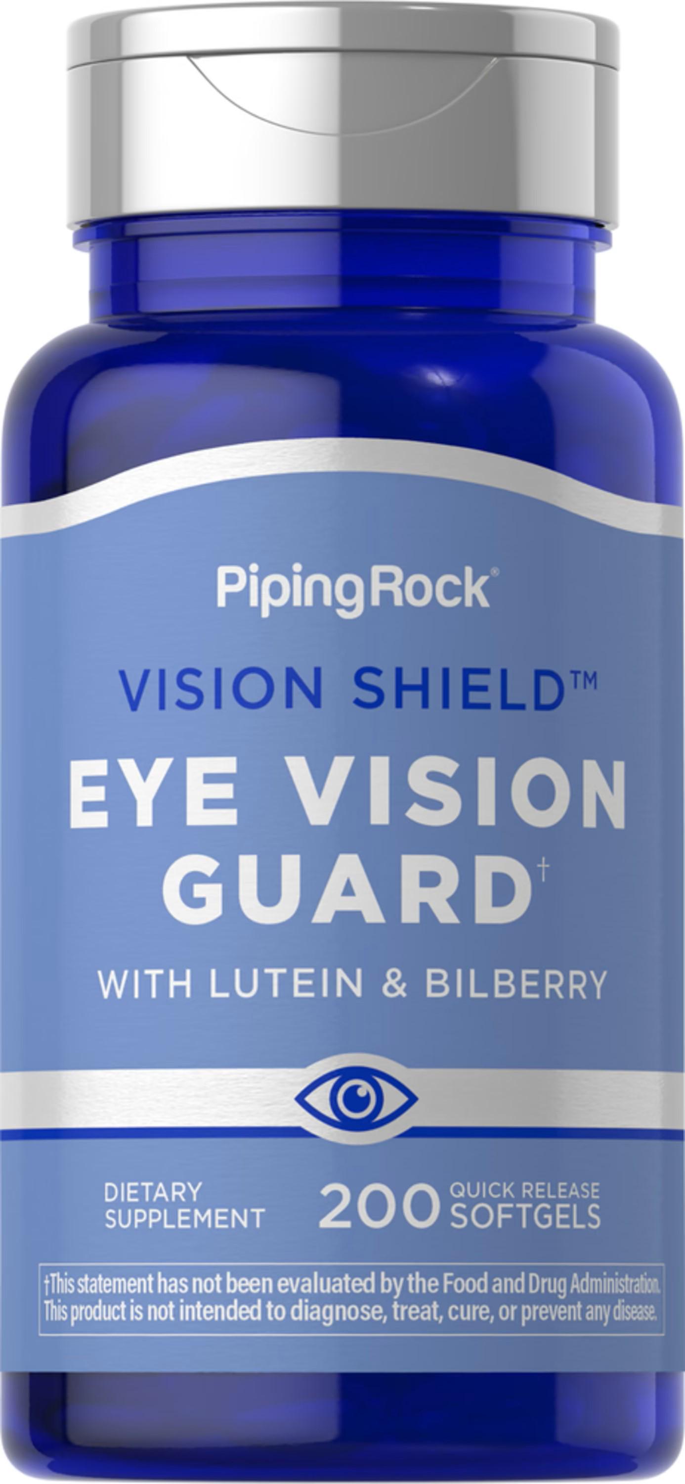 Підтримка здоров'я очей Piping Rock Lutein Bilberry Eye Vision Guard та Zeaxanthin 200 Quick Release Softgels
