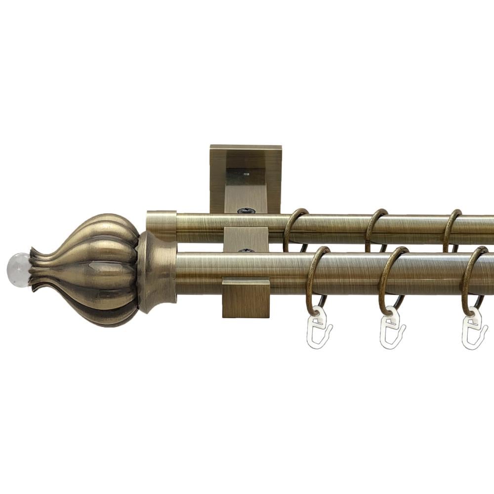 Карниз Orvit Таджа-Кристал металевий дворядний техно гладка труба кільце металеве 25/19 мм 160 см Антик (00-00026056)