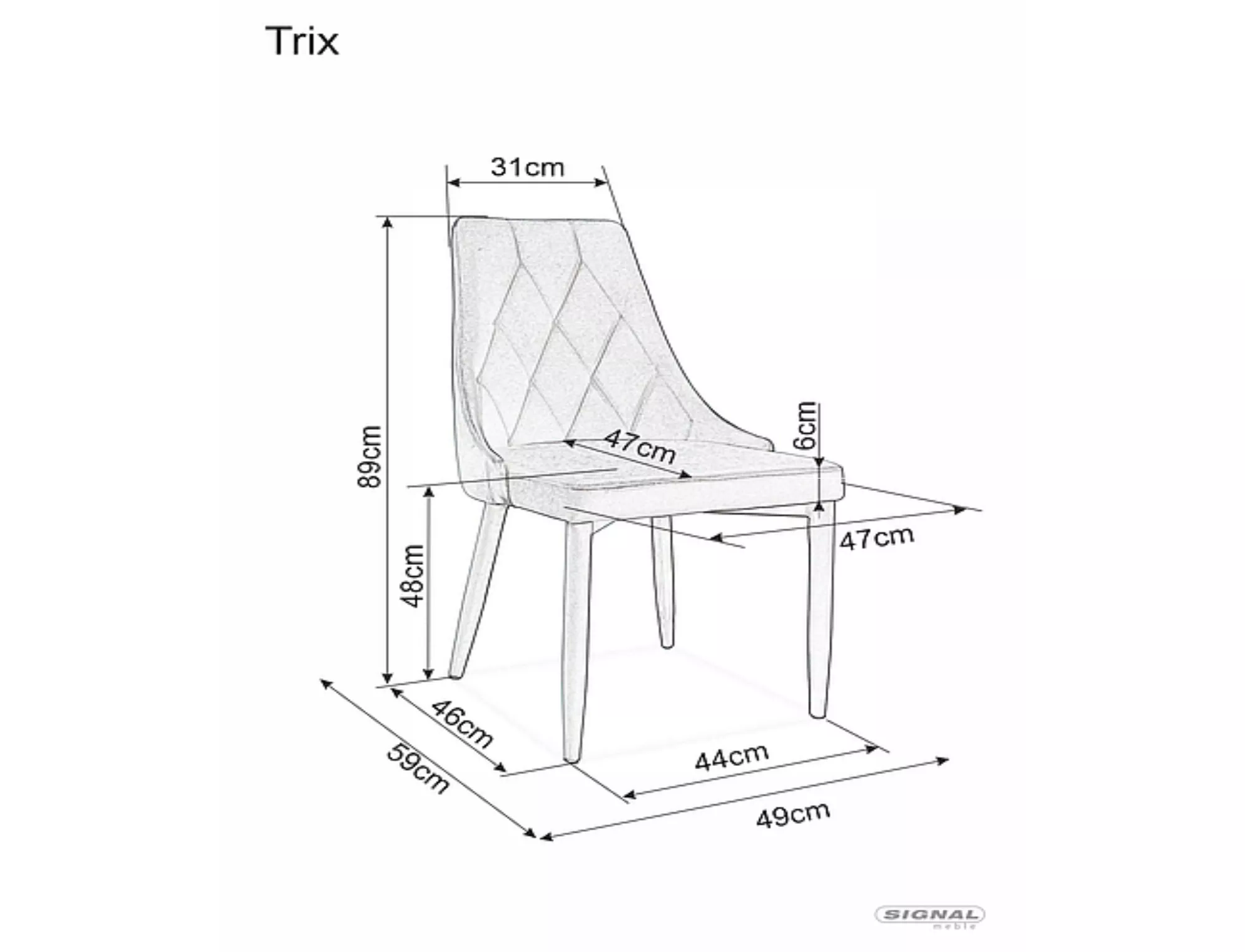 Стілець кухонний Signal Trix B Velvet Каррі/Чорний (8815517) - фото 10