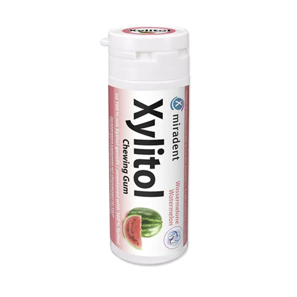 Жевательная резинка Miradent с ксилитолом Xylitol Chewing Gum WaterMelon 30 шт. (2224097521)