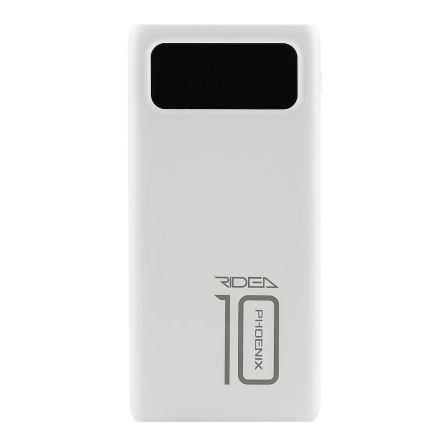 Повербанк Ridea RP-D10L Phoenix10 10000 мА/ч 10 Вт 2хUSB-A Micro-USB Type-C LED дисплей фонарь White