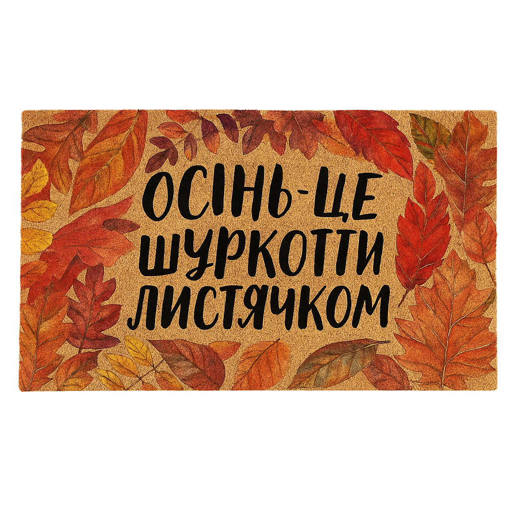 Килимок придверний Presentville з принтом Листочки