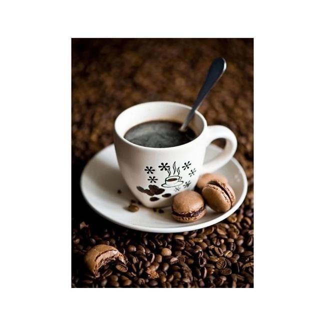 Алмазная вышивка мозаика Diy Кофе и макаруны 30х40 см DZDP649