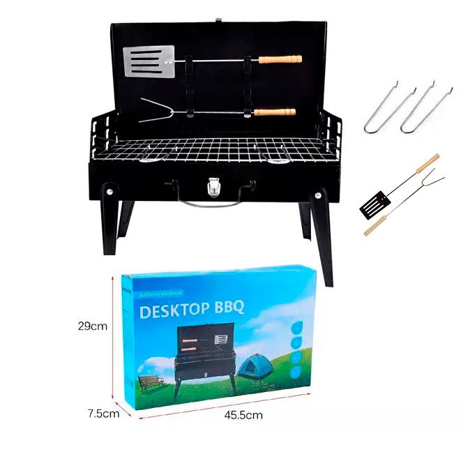 Портативний мангал барбекю Desktop BBQ 44х46 см Чорний (1008666-Black) - фото 4