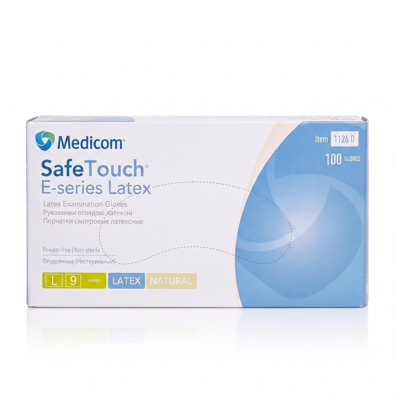 Перчатки латексные Medicom SafeTouch нестерильные текстурированные оприпудренные L 50 пар. Белый (000006703)