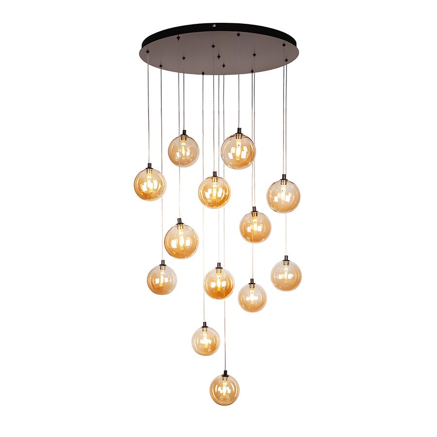 Люстра подвесная Levistella 999600F-13120 BK/BR плафоны коричневые Черный