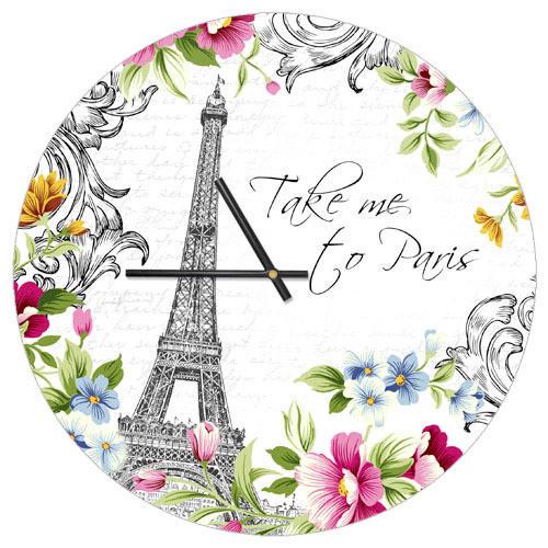 Часы настенные круглые Presentville Take me to Paris 36 см (CHR P 15M020)