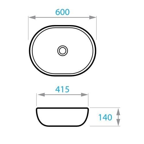 Умывальник накладной Koller Pool ROUND RN-0600-WB-MB 600x415x140 мм Черный (195118) - фото 2 Умывальник накладной Koller Pool ROUND RN-0600-WB-MB 600x415x140 мм Черный (195118) - фото 2