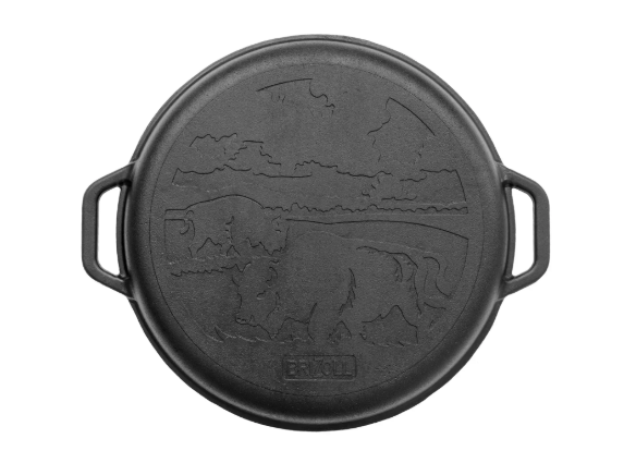 Котел чугунный азиатский Brizoll с чугунной крышкой-сковородкой 12 л - фото 5