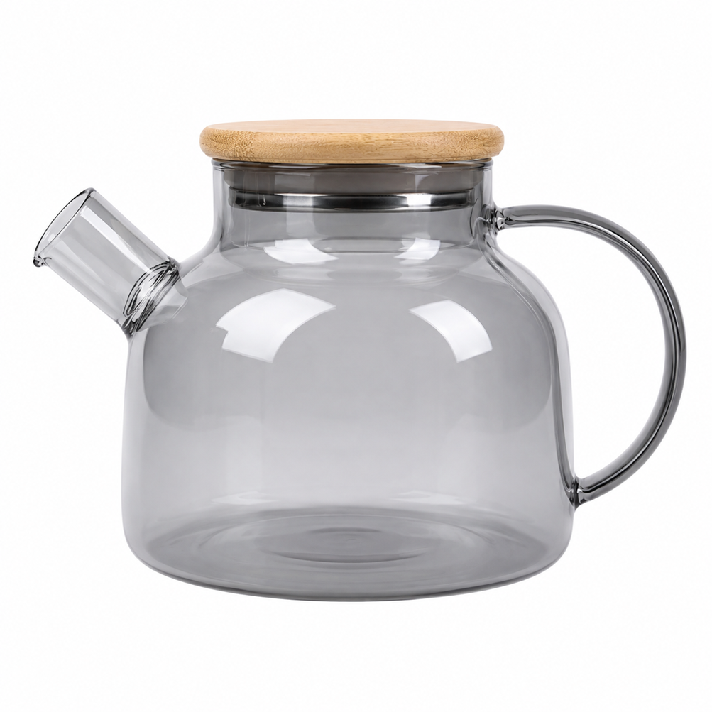 Заварювальний чайник Smokey Crystal GK-5515 1 л із боросилікатного скла Сірий перламутр (3157982450)