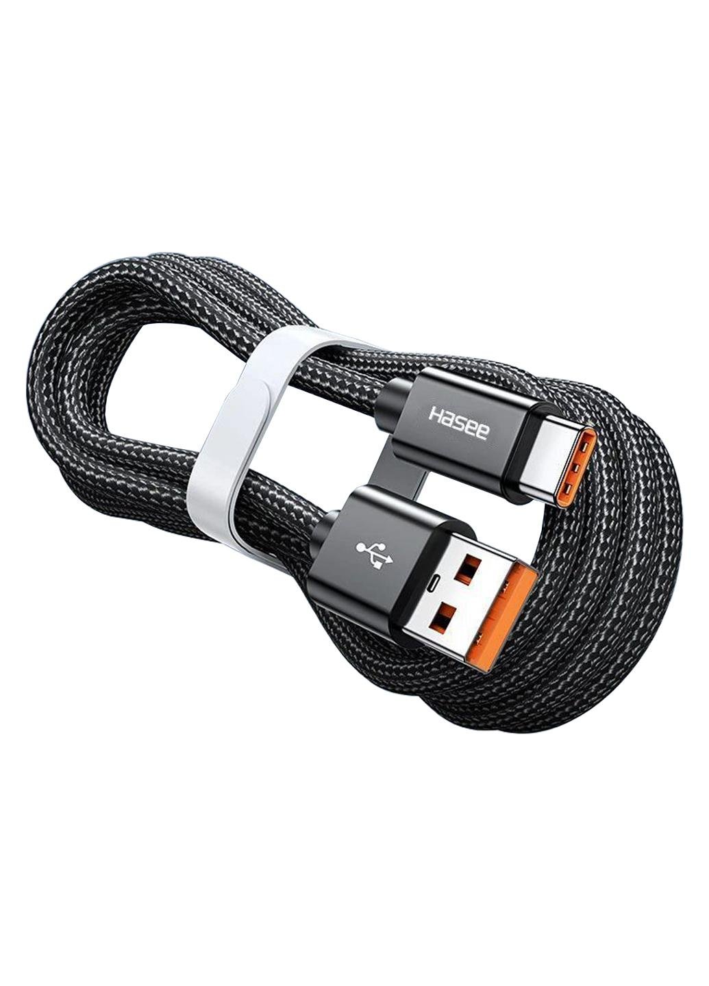 Кабель HASEE USB-A to USB-C 120W 6A 2 метра Super Flash Charge Black