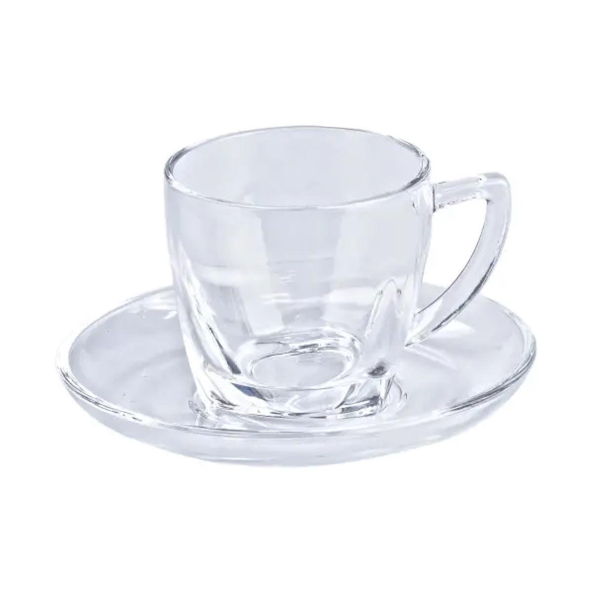 Набор чашек с блюдцами прозрачные 6 шт. по 200 мл прозрачный (4199) - фото 6