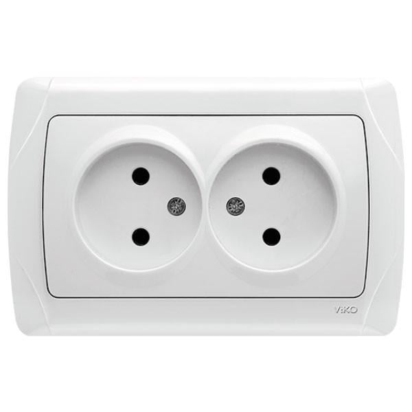Розетка Viko Carmen подвійна без заземлення Білий (90561055)