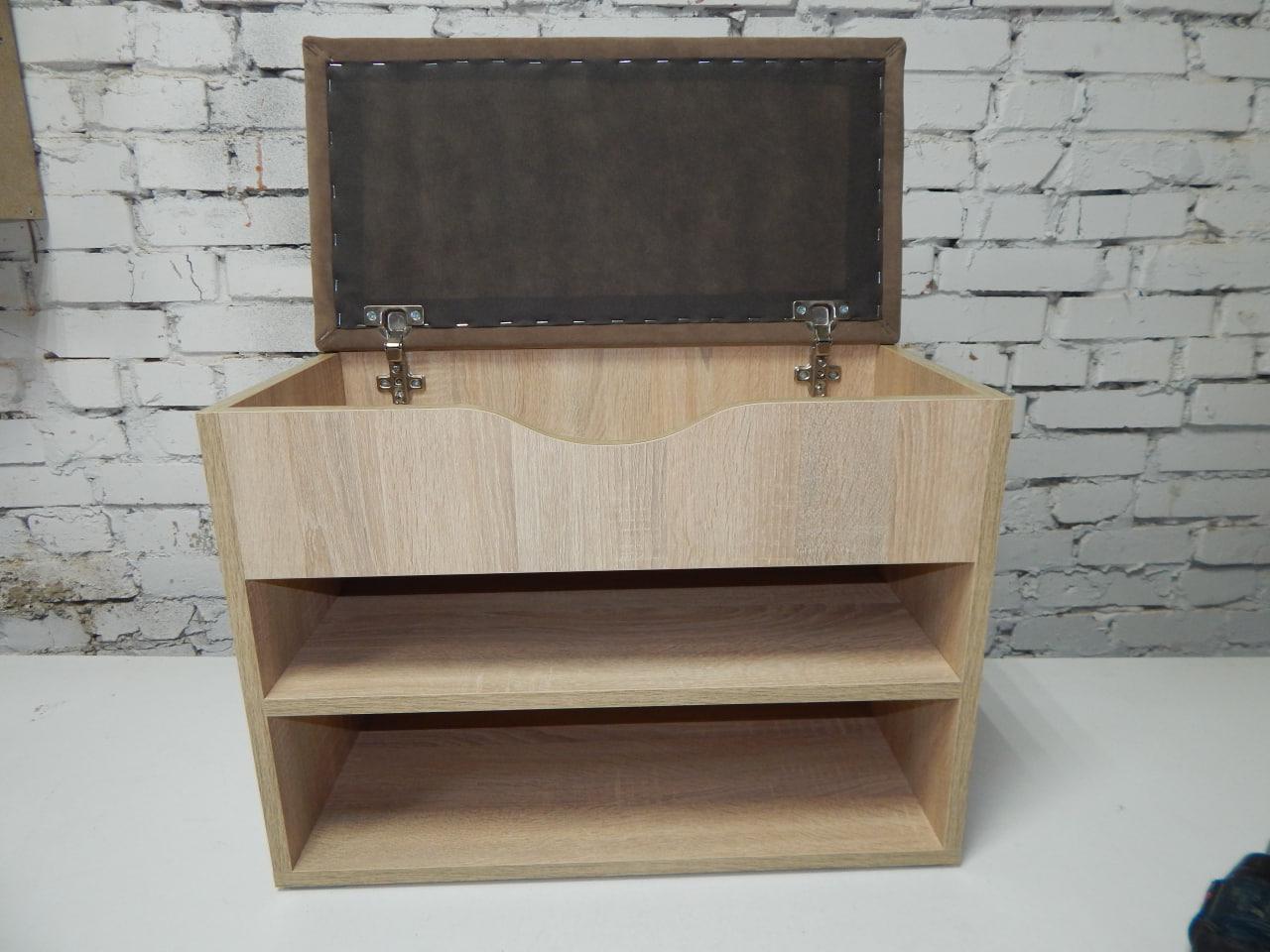 Тумба для взуття ДСП/тканина 30х50х45 см Дуб сонома світлий/Капучіно - фото 3 Тумба для взуття ДСП/тканина 30х50х45 см Дуб сонома світлий/Капучіно - фото 3