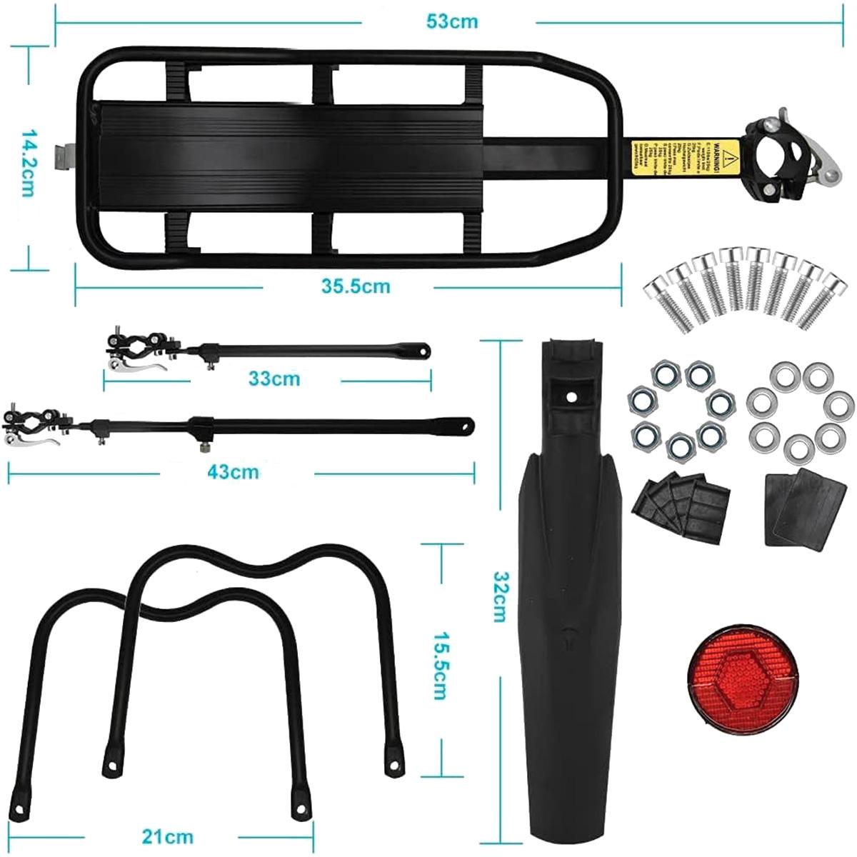 Багажник з крилом на велосипед Rockbros HJ1008 Чорний (RB-HJ1008-4020) - фото 10