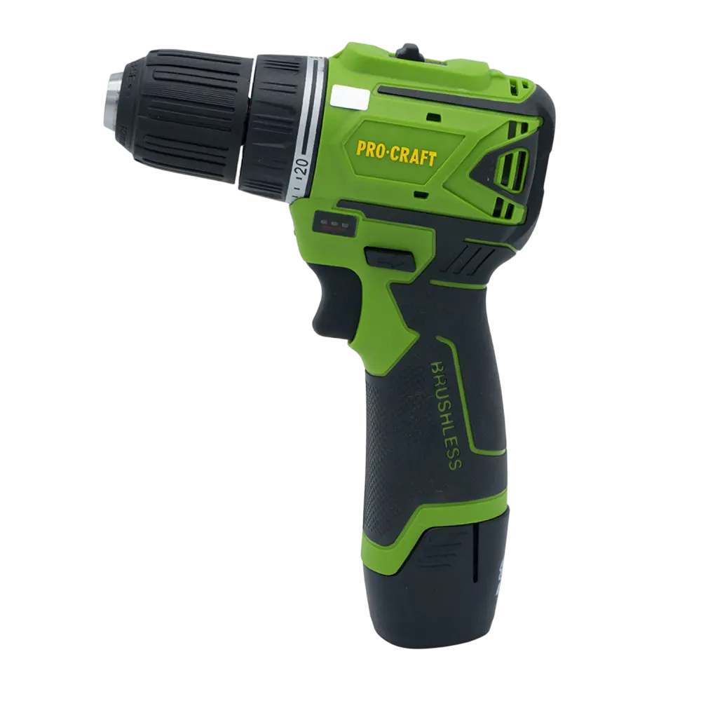 Шуруповерт аккумуляторный бесщеточный ProCraft PA12BL с 1 аккумулятором Li-ion и зарядным устройством с кейсом