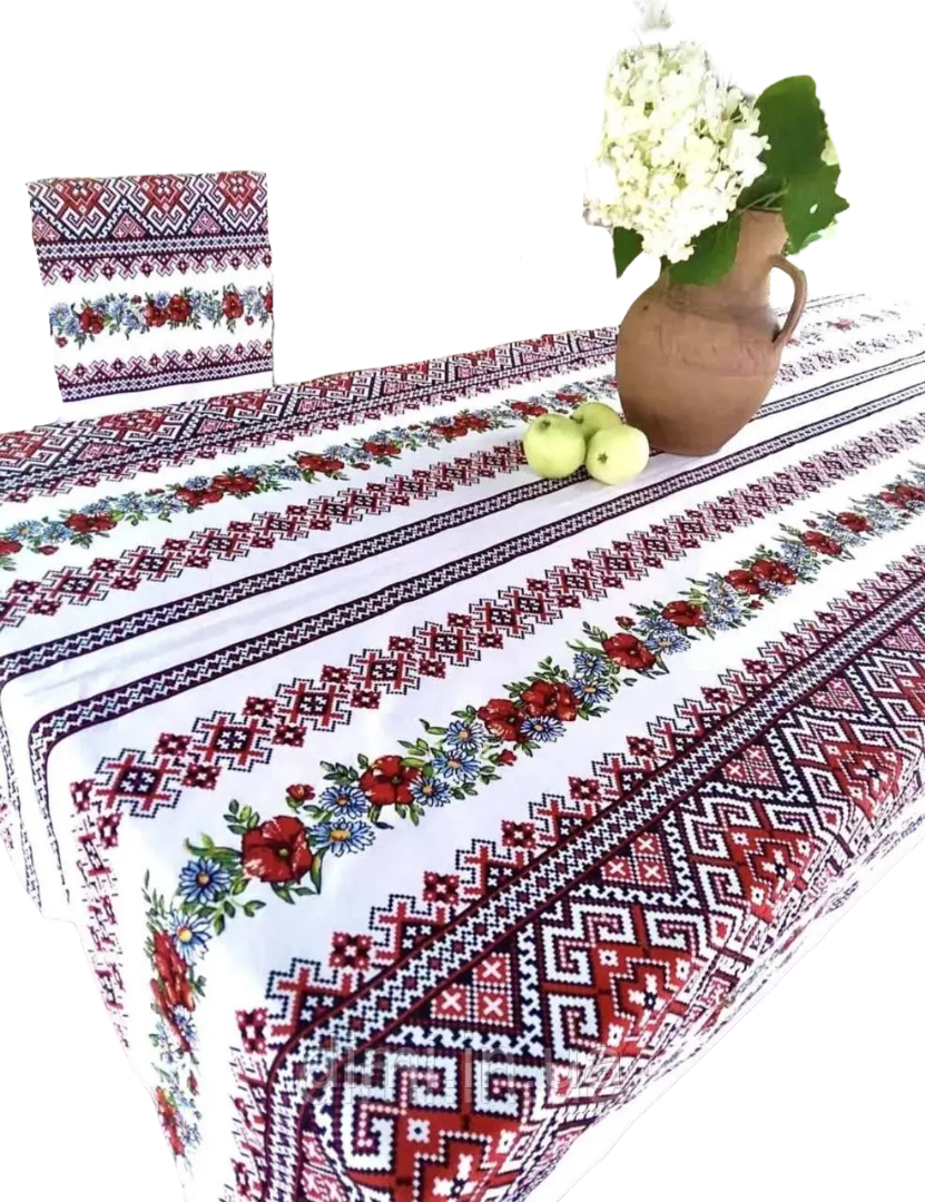 Набор скатерть с полотенцами в стиле лен 110x150/см 35х70 см 4 шт. (Д-Al-nabir-lyon-0010)