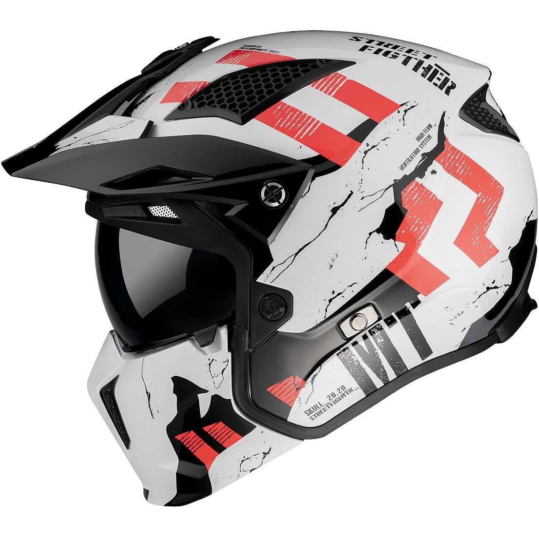 Мотошлем MT HELMETS STREETFIGHTER SV Skull2020 M Gloss Pearl White (15599)