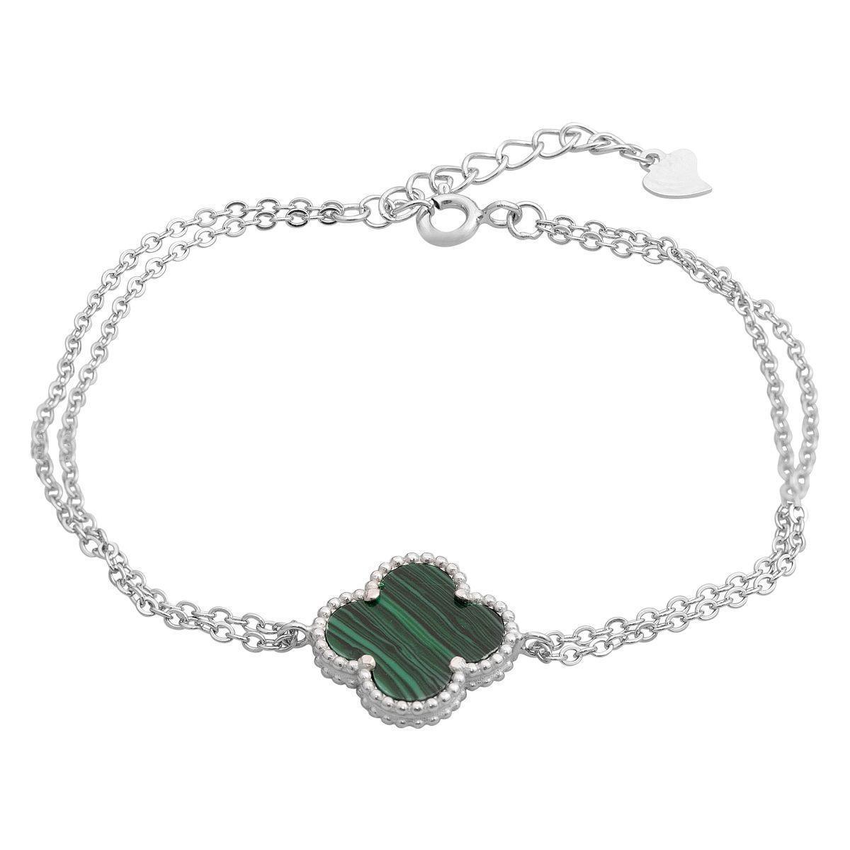 Браслет серебряный с малахитом 2,76 г 17 см (60001996)