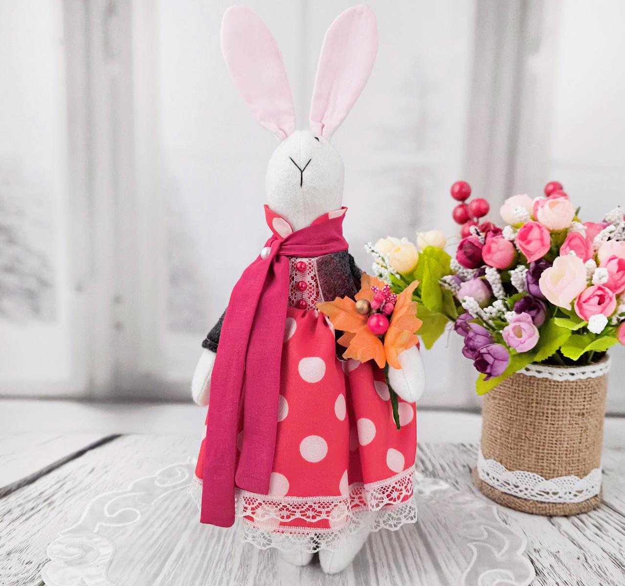Кукла интерьерная Зайка осенняя (2515484976)