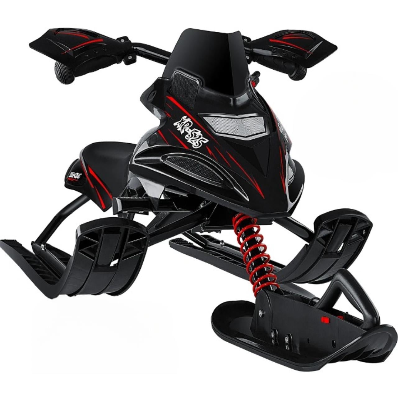 Санки-лыжи детские металлические KESSER с рулем Черно-красный