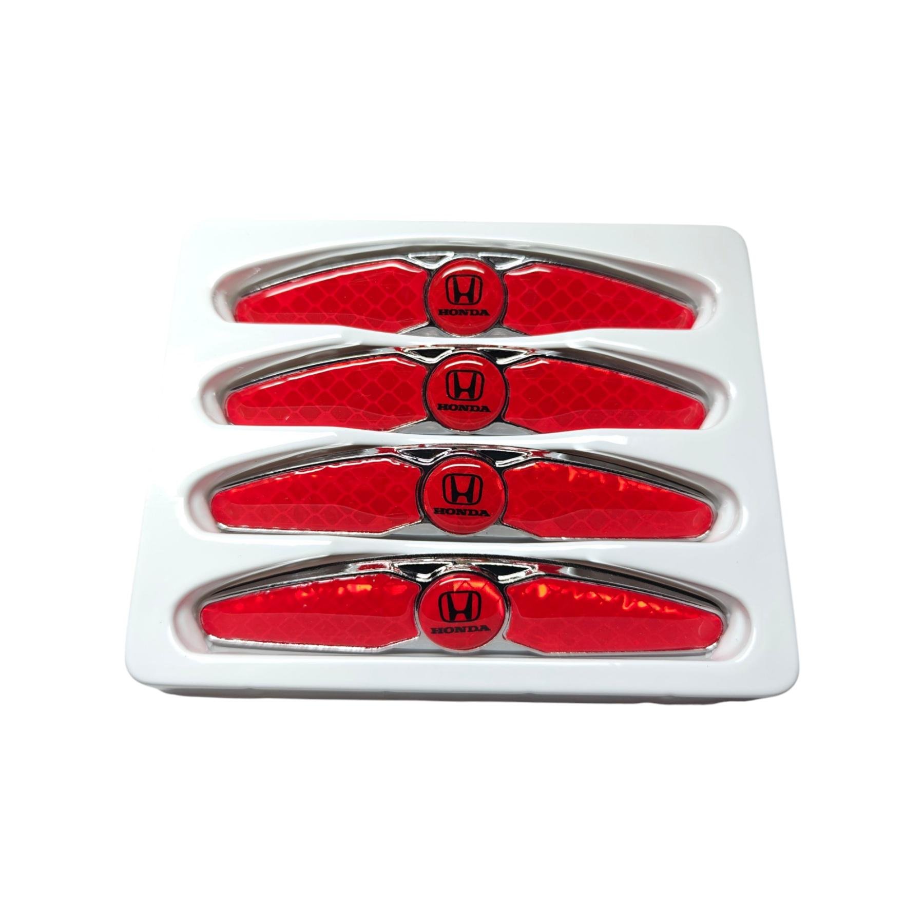 Накладки-катафоты на двери автомобиля с логотипом Honda от царапин и вмятин Красный карбон (2402402775)