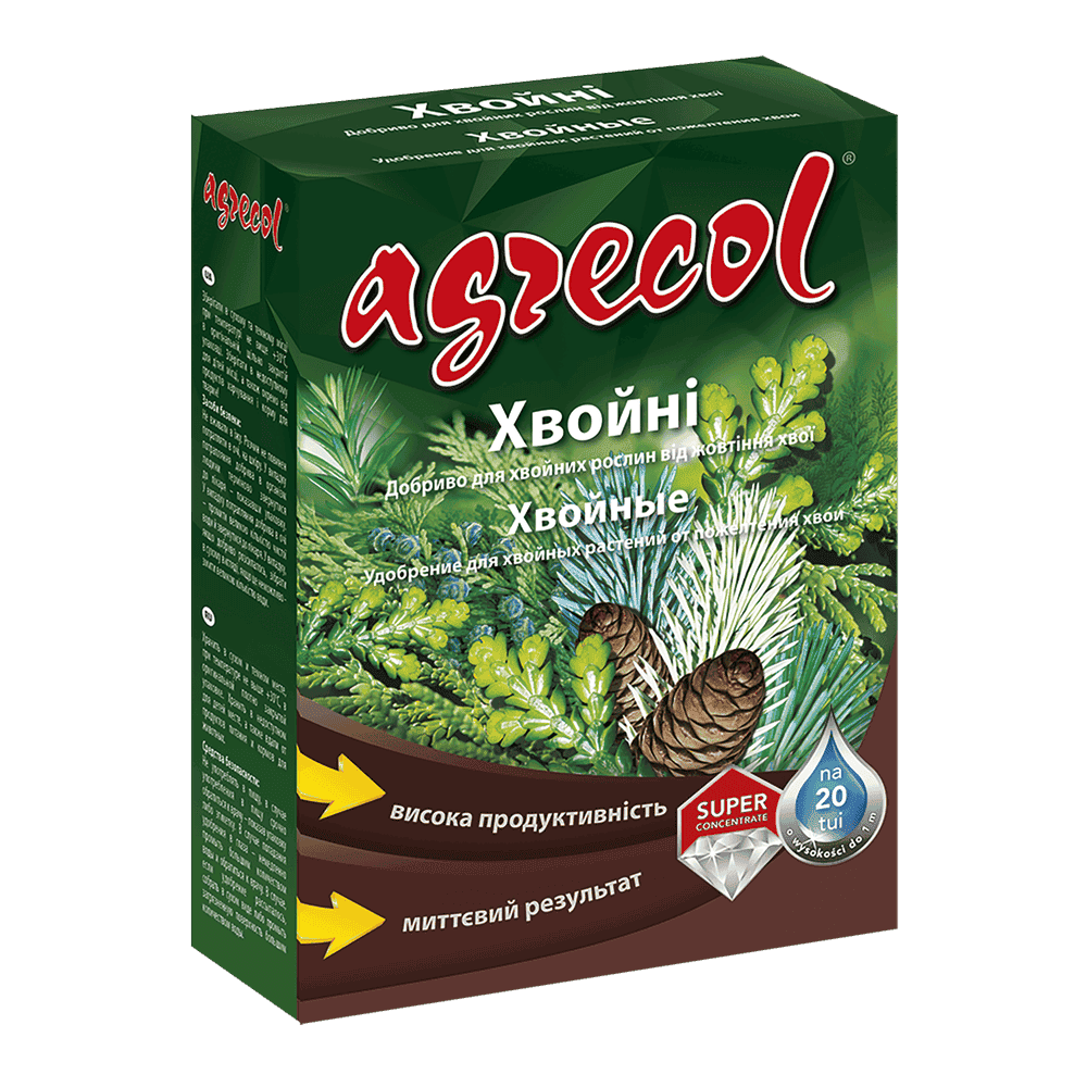 Добриво для хвої від пожовтіння Agrecol 0,25 кг Добриво для хвої від пожовтіння Agrecol 0,25 кг