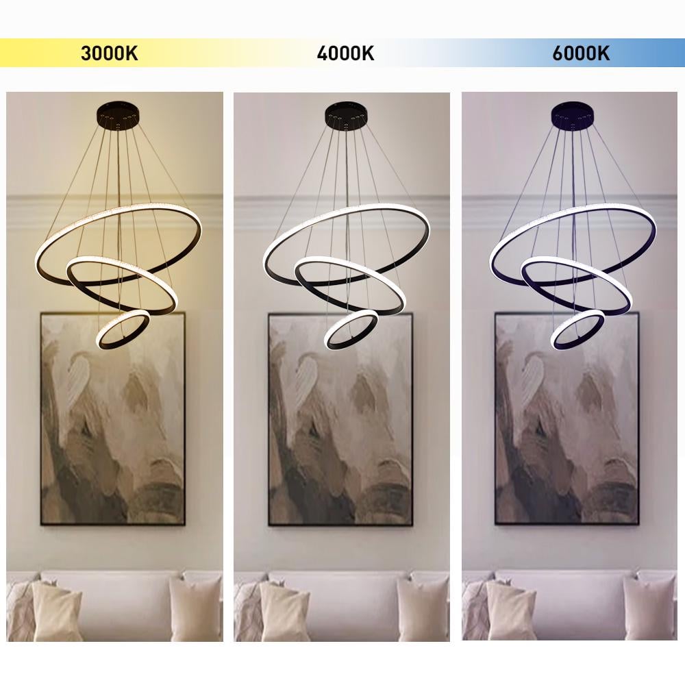 Люстра світлодіодна ESLLSE AKRILIKA 70 Вт 3R 600х1100 мм Чорний (10430) - фото 5