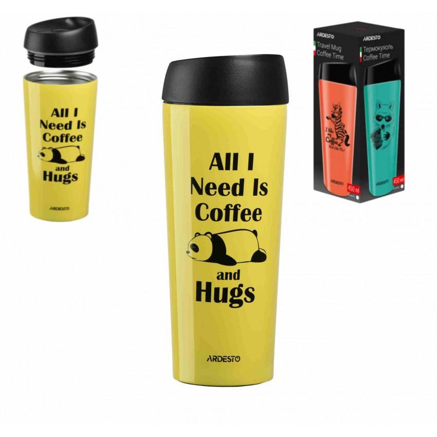 Термочашка Coffee time Panda Ardesto AR2645DTY 450 мл (1281663706) - фото 2 Термочашка Coffee time Panda Ardesto AR2645DTY 450 мл (1281663706) - фото 2