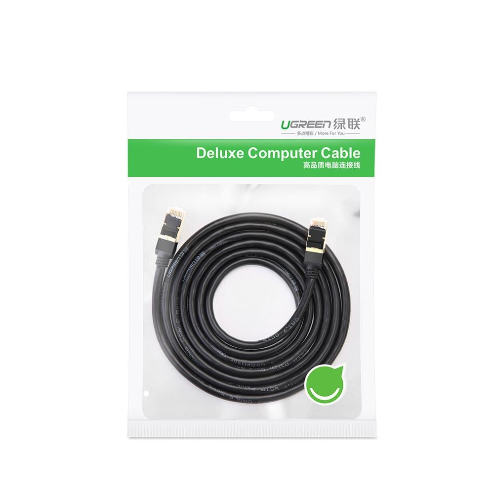 Кабель UGREEN патч-корд NW107 Cat7 F/FTP 10Gb Round Ethernet Cable 15 м Black (11274) - фото 10