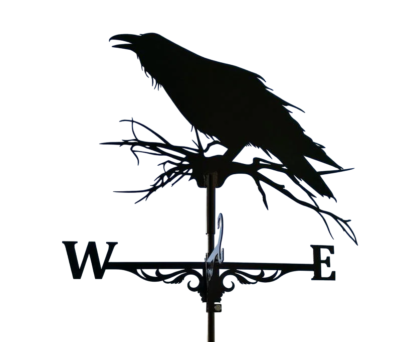 Флюгер большой на крышу Ворон на высокий дом 140x80 см (1192368)