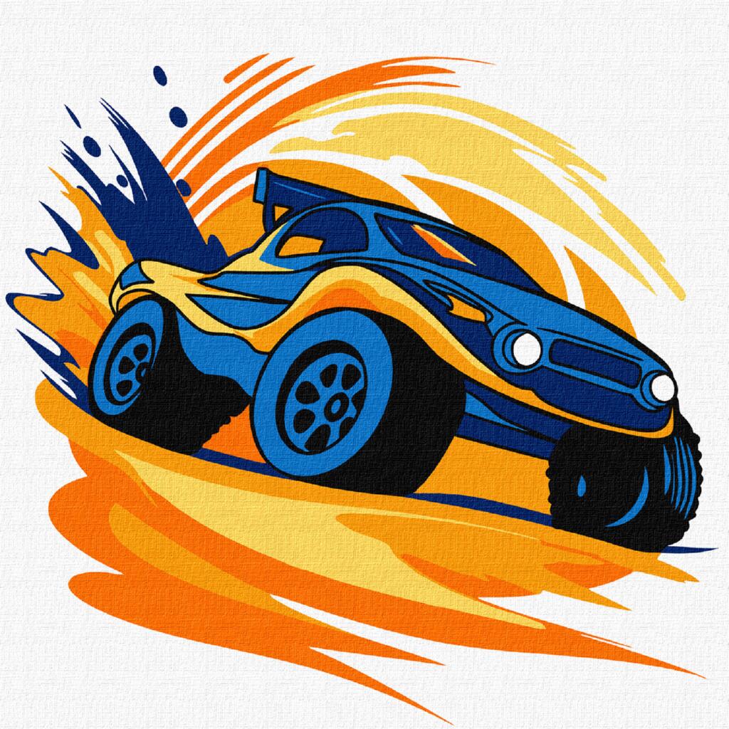 Картина за номерами для дітей Ideyka Ралі КНО6298 25х25 см (MTT-197038)