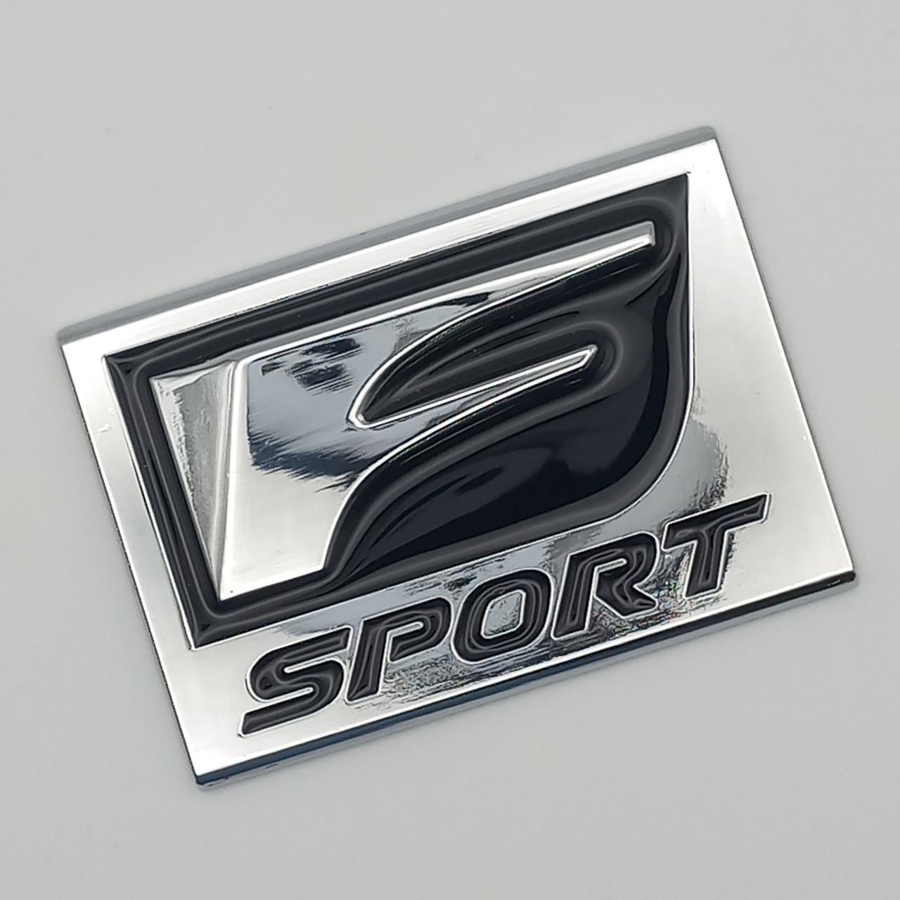 Эмблема надпись F SPORT Lexus металл 6,5х4,5 см Хром/Черный глянцевый (2700751948)
