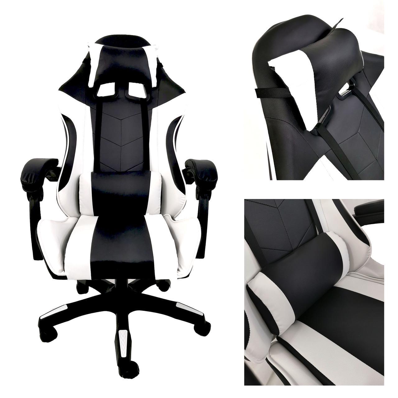 Кресло игровое компьютерное с подушками Racer Pro Белый - фото 2 Кресло игровое компьютерное с подушками Racer Pro Белый - фото 2