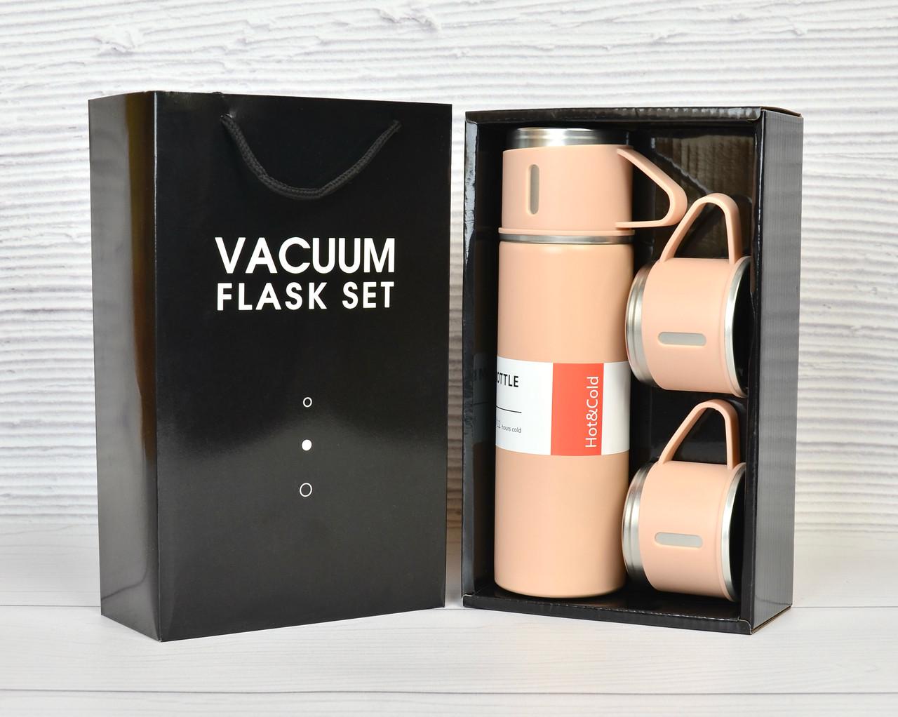 Набор термос с чашками 3 шт. с вакуумной изоляцией в подарочной упаковке 500 мл Оранжевый (MX-00008959R) - фото 2 Набор термос с чашками 3 шт. с вакуумной изоляцией в подарочной упаковке 500 мл Оранжевый (MX-00008959R) - фото 2